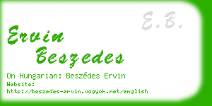 ervin beszedes business card